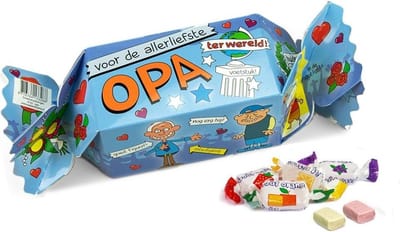 Verpakkingsmateriaal snoeptoffee "Voor de allerliefste opa"