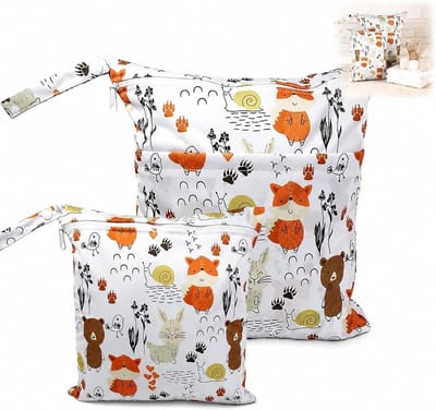 Draagbare Waterdichte Tas voor Reizen, Strand en Zwembad - Ideaal voor Luiers, Badkleding en Nat Textiel - Set van 2 in Zwart