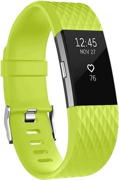 By Qubix - Compatible Fitbit bandje - Geschikt voor fitbit Charge 2 siliconen bandje - Maat: Large - Groen - Horlogeband - smartwatchbandje