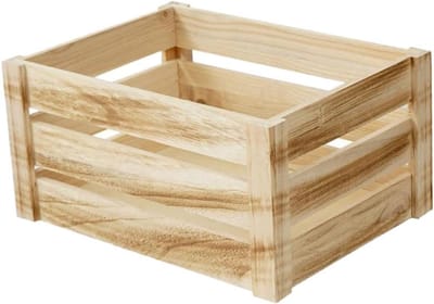 Houten Opbergmand - Opbergbak Hout - Thuis Ordenen - Massief Hout - 30x20cm - Natuurlijk