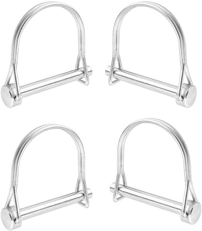 D-Shaped Coupling Pin en Veerstaal Locking Bolts met Veiligheidspen voor Boerderijtrailer - 4 Stuks Piping Tapes 4.5 x 50 mm, Duurzaam en Betrouwbaar Gebruik