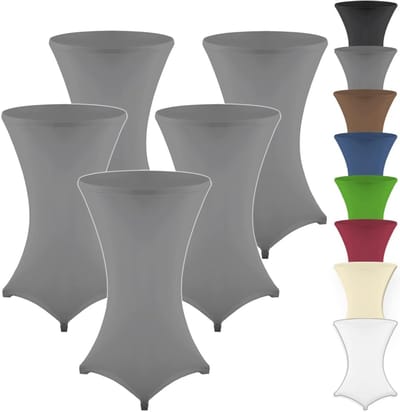 Statafelhoezen Set - Hoezen voor statafels - Feestelijke Decoratie - Öko-Tex Gecertificeerd - Ø 60-65 cm - Antraciet
