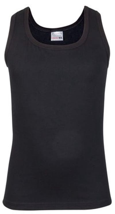 Comfort Feeling katoen jongens hemd - Kinder onderhemd - Jongens singlet katoen - 128 - Zwart