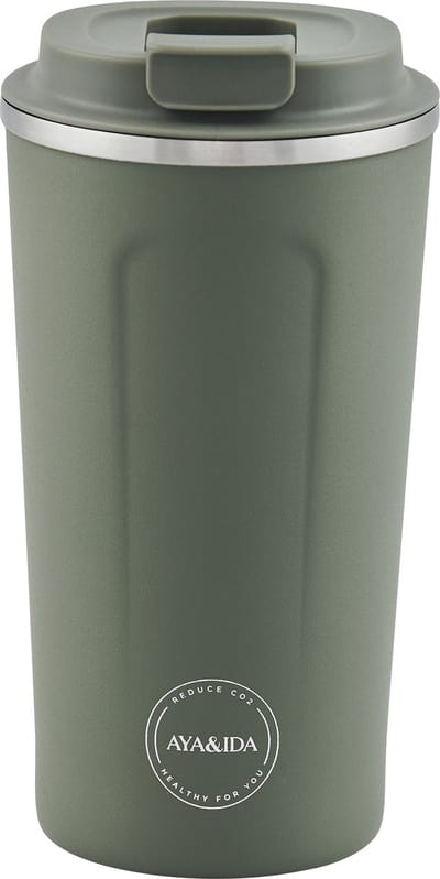 AYA&IDA - CUP2GO - thermosbeker - koffiebeker - coffee to go - reisbeker - meenemen - 500ml - TROPICAL GREEN