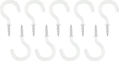 Benson Schroefhaken - 48 mm - Wit - Vinylcoating - 9 stuks