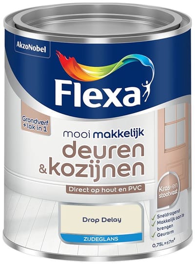Flexa - Mooi Makkelijk Deuren & Kozijnen Zijdeglans - Drop Delay - Mengverf - 750 Ml