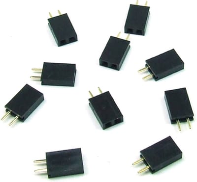 Header female 1x2 pitch 2,54mm 10 Stuks