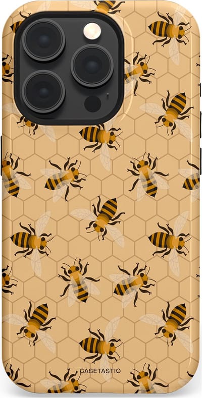Casetastic Hoesje Geschikt voor Apple iPhone 15 Pro Magsafe - Stijlvolle Beschermende Duo-layer Case - Zomer Bijen Look