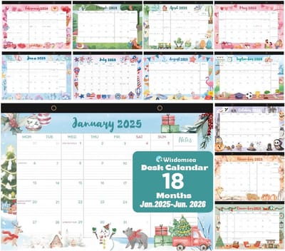 Grote Bureaukalender en Wandkalender 2025 met Feestdagen en Ruime Schrijfruimte