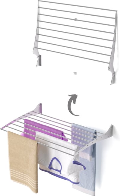 Foxydry Fold 82 cm wasdroogrek wandmontage clicksysteem - 82 x 50 x 10 cm