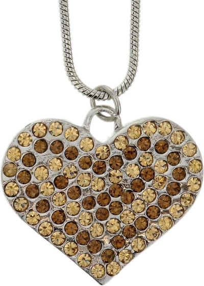 Behave® Korte Ketting - Bruine Hart Hanger - Nikkelvrij - Verstelbaar