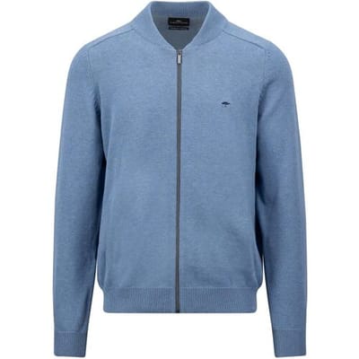 Fynch-Hatton Vest Supersoft Cotton Cardigan College Collar Cloud Blue / male