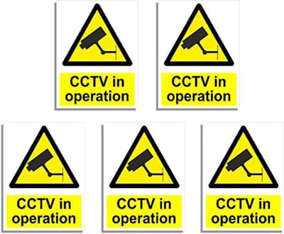 CCTV In Operatie Teken 6 Pack - Veiligheid en Beveiliging Borden voor Binnen en Buiten