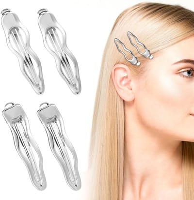 4x Zilveren Haarclips Set voor Dames en Meisjes - Metalen Alligator Klemmen