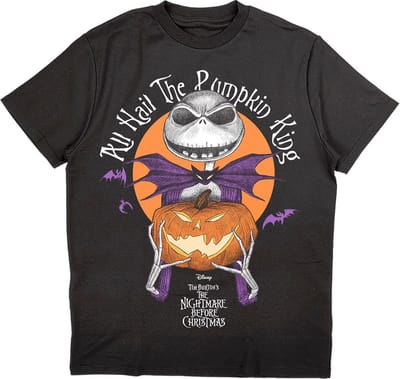 Disney The Nightmare Before Christmas - All Hail The Pumpkin King Heren T-shirt - M - Zwart
