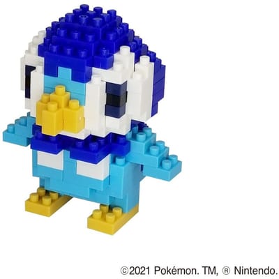 Bandai - Nanoblock - Piplup - Pokémon - Mini Brick figuur - Bouwset - Pixel Pokémon Piplup figuur bouwpakket - NBPM079