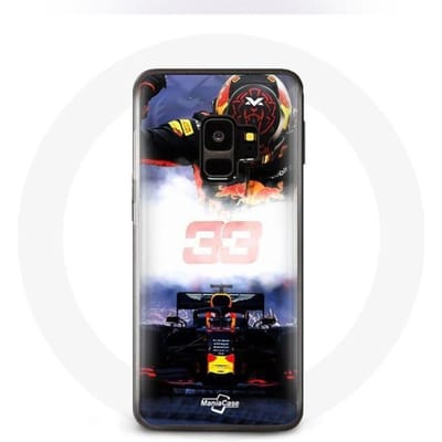 Hoesje voor Samsung Galaxy S9 Formule 1 Max Verstappen F1 Driver Zwart Rood en Geel
