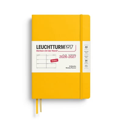 Leuchtturm1917 - Agenda - 18 maanden - 2026/2027 - Weekly Planner - Sunflower - Hardcover - A5 - Medium