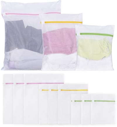 Wasnet, waszak, wasmachinezak, geschikt voor jassen, truien, overhemden, sokken, jeans, pluche dieren, enz. (groot, klein, middel)
