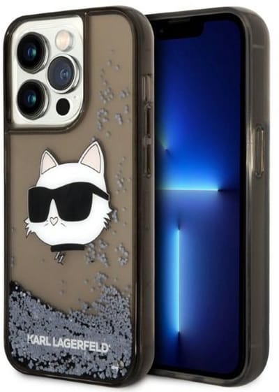 Karl Lagerfeld KLHCP14LLNCHCK iPhone 14 Pro 6.1" black/black hardcase Glitter Choupette Head