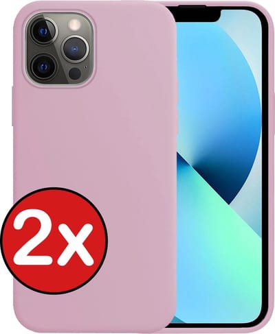 Hoesje - 2 Stuks - Geschikt voor Apple iPhone 13 Pro - Sterk & Shockproof - Telefoonhoes - Back Cover - Case Siliconen - Telefoon Hoes - Lila
