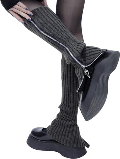 Livano Beenwarmers - Dames - Overknee - Ballet - Wol - Kniekousen - Leg Warmers - Warm - Met Rits - Donkergrijs