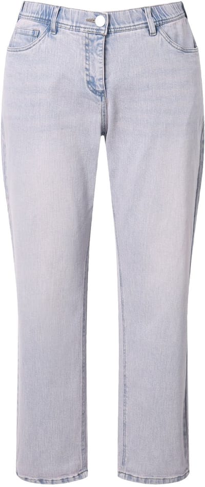 Ulla Popken - Dames - Boyfriend jeans gekleurd denim comfortabele stretch - Licht blauw denim - Maat 44
