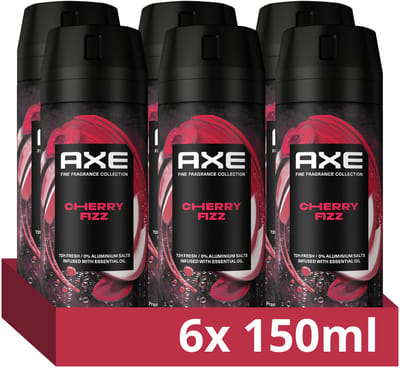 AXE - Premium Deodorant Bodyspray - Fine Fragrance Collection - Cherry Fizz - 6 x 150 ml - Voordeelverpakking