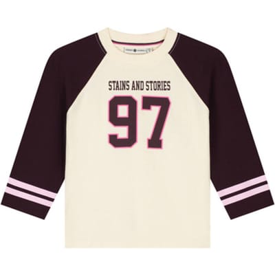Stains & Stories - T-shirt - Longsleeve - Wine Red - Maat 98