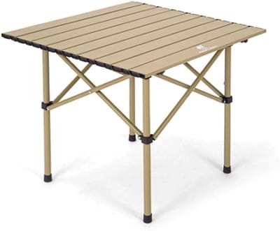 Opvouwbare campingtafel - Lichtgewicht bijzettafel - Outdoor avonturen - Koolstofstaal ontwerp - 55 x 52 x 50 cm - Geel