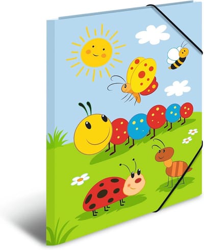 Verzamelmappen voor Kleuterschool A3 - Hoekspanmappen voor Kinderen - 3 Stuks van Karton met Elastiek - Stevige Omslagmappen