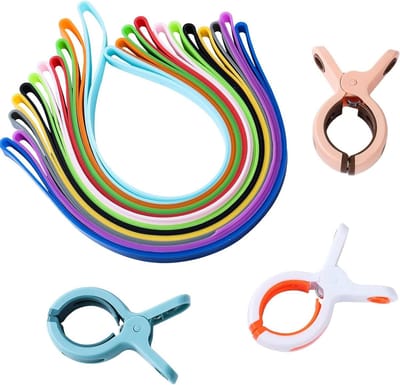 Inovra Plus - Strandhanddoekclips - Set van 12 - Kleurrijk - Zwemmen en vakantie - Strandstoelen accessoires