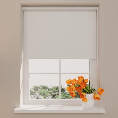 DTCH® Rolgordijn Verduisterend - Mini - Licht Grijs - 120 x 150 cm - Full Color - Rolgordijn zonder boren
