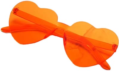 New Age Devi- Feest-zonnebril - Hart- Hippie - Zomer- Donker Oranje
