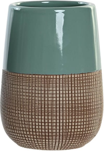 Items Badkamer tandenborstelhouder/drinkbeker - polystone - mintgroen - 7 x 11 cm - badkamer