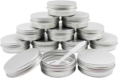 Set van 12 kleine aluminium reiscans van 30ml met deksel - Ideaal voor cosmetica, lotions en kleine opbergdozen voor pillen, knopen en kralen