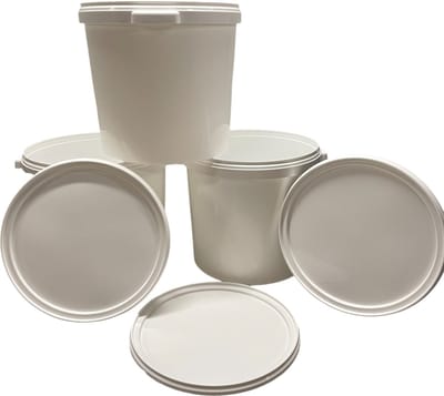 HL Verpakkingsemmer met deksel - Emmer - Emmers - Kunststof - Handvaten - 3x stuks - 28 Liter.