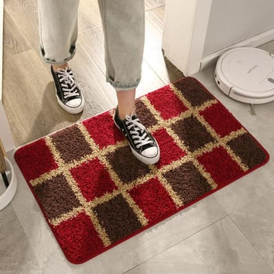 Paillasson Rouge Résistant à l'Usure Anti-Poussière Paillasson d'Entrée Salle de Bain Salle de Bain Absorbant Antidérapant Tapis de Sol 40x60cm white