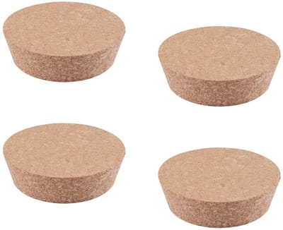 Dailygoods- Kurken 4 Stuks - Taps Toelopende Kurken - Natuurlijke Houten Wijnflesstoppen - Kurkpluggen - 77 x 70 x 20 mm - Geschikt voor Glazen Flessen - Wijnstopper
