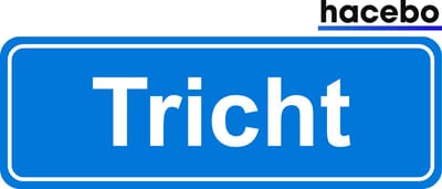 Hacebo - Plaatsnaam Sticker - 29x10 CM - Tricht sticker - Verkeersborden sticker - grappige cadeaus - Tricht