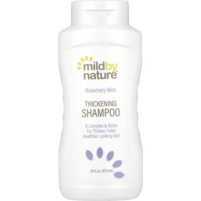 Mild By Nature, Shampoo Épaississant Cheveux Romarin Menthe, Complexe B & Biotine, 16 fl oz (473ml) white