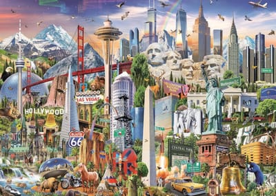 Puzzel 1000 Stukjes voor Volwassenen en Kinderen - Noord-Amerika Symbolen 70x50 cm