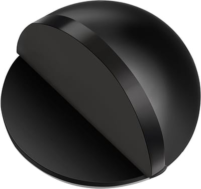 Zelfklevende Ovale Deurstoppers van RVS - Muurbeveiliging voor Harde Vloeren en Glas (Zwart, 1 Stuk) - Ideaal voor Geluidsisolatie en Bescherming tegen Schade