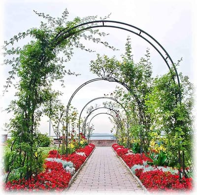Tuinprieel Rozenboog - Klimplant Steun - Bruiloft Decoratie - Extra Breed Latwerk - 3m x 2.2m - Zwart