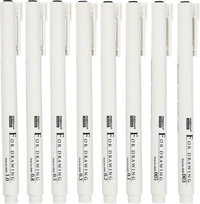 Creotime Fineliners 8 Stuks Zwart