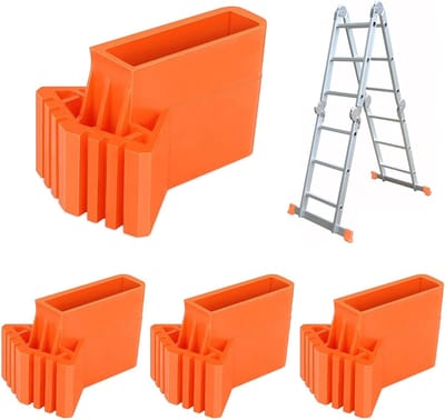 4 Pcs Non Slip Feet voor Ladder - Rubber Ladder Foot Pad - Non-Slip Spare Legs voor Ladder - Extension Ladder Folding Staircase (Orange)