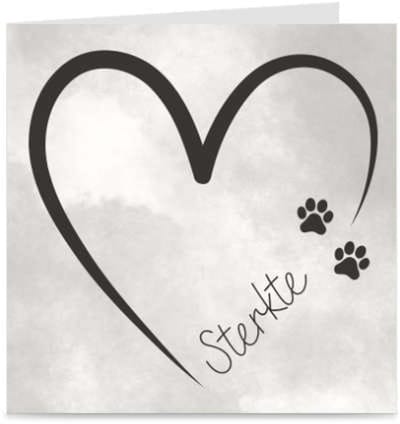 STERKTE | verlies huisdier | kaart / wenskaart met envelop | condoleance / rouwkaart bij afscheid hond of kat