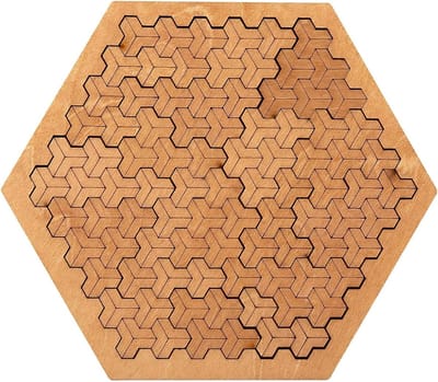 Houten Legpuzzel - Geometrische Puzzel - Ontspanning Thuis - Duurzaam Hout Materiaal - 15 x 13 cm - Niet Gespecificeerd