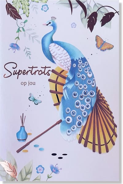 Supertrots op jou - Geslaagd / Nieuwe Baan Wenskaart - 12x17cm - Gevouwen kaart inclusief envelop - Diploma Gehaald
