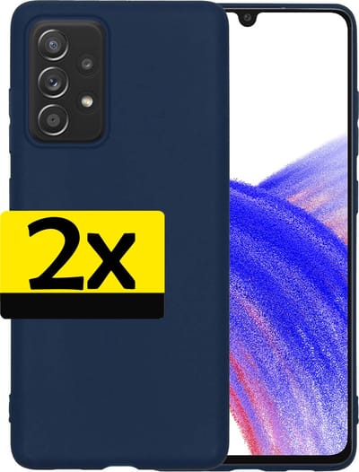 Hoesje - 2 Stuks - Geschikt voor Samsung Galaxy A33 - Sterk & Shockproof - Case Siliconen - Back Cover - Telefoon Hoes - Telefoonhoesjes - Donkerblauw